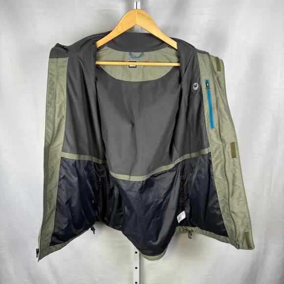 REI Elements Long Sleeve Hooded Rain Winter Coat Green Ladies Size Small - Picture 11 of 11